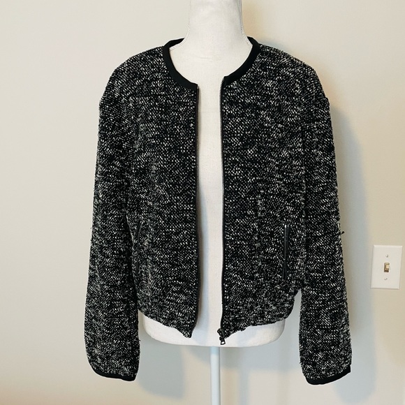 Ann Taylor Tweed Bomber Jacket - Picture 2 of 8